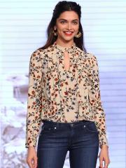 All About You Beige Floral Printed Top women