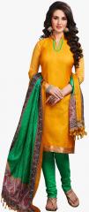 Saree Mall Yellow Solid Dress Material women