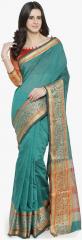 Shaily Green Pure Silk Woven Design Banarasi Saree women