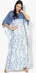 The Kaftan Company Blue Printed Sleepdress women