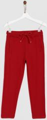 Yk Red Straight Fit Track Pant boys