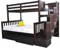 Aprodz Stairway Twin Over Full Bunk Bed with Storage for Bedroom Solid Wood Bunk Bed