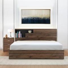 @home By Nilkamal Engineered Wood Bed + Side Table