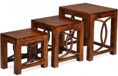 @home Citrine Nest Table Set of Three in Walnut Colour