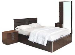 @home Triumph Queen Size Bedroom Set in Dark Walnut Colour