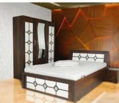 Bellwood Engineered Wood Bed + Side Table + Wardrobe