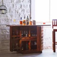 Bharat Furniture House Solid Sheesham Wood Bar Cabinet for Home Storage Cabinets, Furniture Solid Wood Bar Cabinet