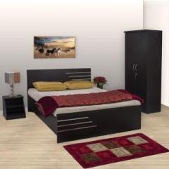 Bharat Lifestyle Engineered Wood Bed + Side Table + Wardrobe