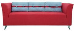 CasaCraft Adelia Three Seater Sofa in Crimson Red Colour