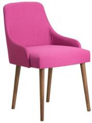 CasaCraft Celano Arm Chair in Pink Colour & Cocoa Legs