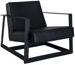 CasaCraft Palecio Arm Chair with Metal Frame in Black Colour