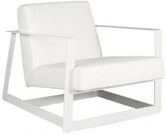 CasaCraft Palecio Arm Chair with Metal Frame in White Colour
