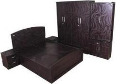 Caspian Furnitures Engineered Wood Bed + Side Table + Wardrobe + Dressing Table