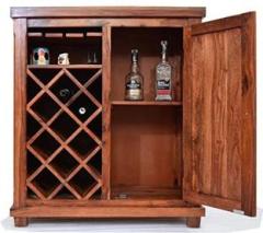 Choyal Sheesham Wood Bar Cabinet | All Type Drinks Wine Rank For Living Room Solid Wood Bar Cabinet
