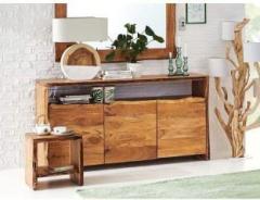 Choyal Wooden Sideboard With Shelves & 3 Doorcabinet Storages For Kitchen & Living Room Solid Wood Free Standing Sideboard