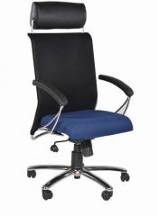 Chromecraft Columbia High Black Office Chair in Dark Blue Colour