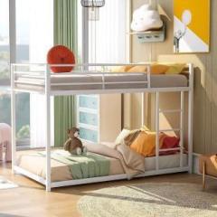 Furinno Bunk Bed With Ladder & Trundle Space For Kids Bedroom/Living Room/Home Metal Bunk Bed