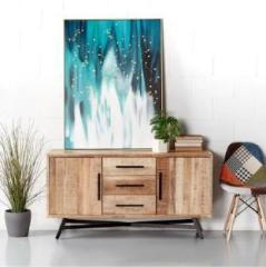 Furniselan Wooden Cabinet For Living Room/Bed Room Solid Wood Free Standing Sideboard