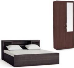 Hometown Engineered Wood Bed + Wardrobe