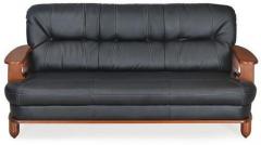 Nilkamal Legacy Three Seater Sofa in Dirty Oak & Black Colour