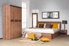Peachtree Engineered Wood Bed + Side Table + Wardrobe + Dressing Table