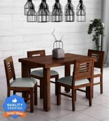 Ritika Woodcraft Sheesham Wood 4 Seater Dining Table With 4 Chairs For Dining Room Plastic 4 Seater Dining Set