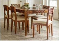 Shree Jeen Mata Enterprises Solid Wood Sheesham Wood 6 Seater Dining Table With 6 Chairs For Dining Room Solid Wood 6 Seater Dining Set