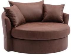 Smarts Collection Wooden Modern Round Accent Sofa Barrel Chair With 3 Pillows Fabric 2 Seater Sofa