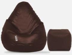 Spacex XXXL Bean Bag with Square Puffy / Stool Ready to Use Filled With Beans Teardrop Bean Bag With Bean Filling