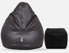 Spacex XXXL Bean Bag with Square Puffy / Stool Ready to Use Filled With Beans Teardrop Bean Bag
