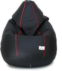 Star XXL Classic Black with Red Piping Teardrop Bean Bag With Bean Filling