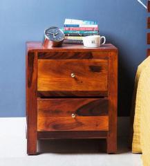 Woodsworth Rochester Solid Wood Bed Side Table in Honey Oak Finish