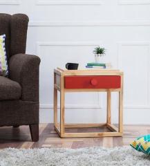 Woodsworth Vermillion Bedside Table in Natural Finish
