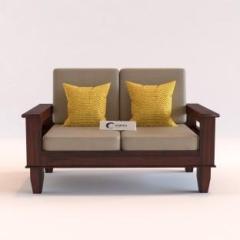 Wopno Furniture Pure Sheesham Wooden 2 Seater Sofa for Living Room Bedroom Guest Room Hall Fabric 2 Seater Sofa