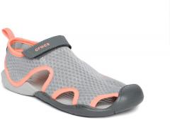 Crocs Grey & Orange Comfort Sandals women