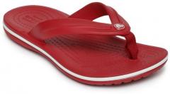 Crocs Red Solid Crocband Thong Flip Flops girls