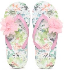Fame Forever by Lifestyle Girls Pink Printed Thong Flip Flops