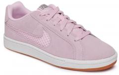 Nike Women Pink COURT ROYALE PREM Suede Sneakers
