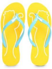 yellow flip flops womens
