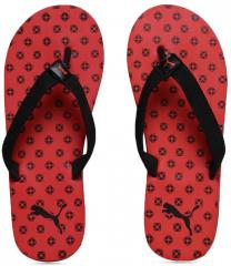 Puma Red & Black Printed Thong Flip Flops girls