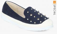 Shoe Couture Navy Blue Studs Moccasins women
