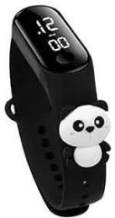 Goldenize Fashion Digital Dial Waterproof Stylish and Fashion Unisex Child Wrist Smart Watch LED Band for Kids, Child Colorful Cartoon Character Super Hero for Kids, Boys & Girls Black Panda