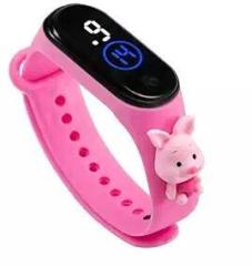 Goldenize Fashion Digital Dial Waterproof Stylish and Fashion Unisex Child Wrist Smart Watch LED Band for Kids, Child Colorful Cartoon Character Super Hero for Kids, Boys & Girls Pink Rabbit
