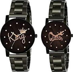 RPS FASHION WITH DEVICE OF R Analogue Boy's Watch Black Dial Black Colored Strap Pack of 2