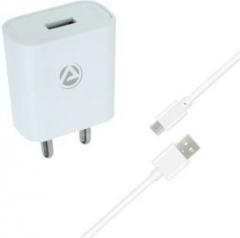 Aru AR 155 2.1A Single Port 2 A Mobile Charger with Detachable Cable (Cable Included)