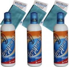 Rinsol Lenspray Perfume Pack Of 3 x 200ml with Free 3 Micro Fibre Cleaning Cloths for Mobiles, Computers, Laptops