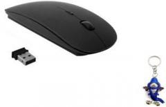 Terabyte Ultra Slim Black Wireless Optical Mouse (With Free Key chain, USB)
