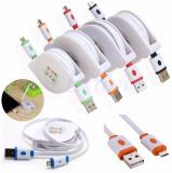 WowObjects 1/2/3M Retractable Micro USB Data Sync Charger Cable For Android