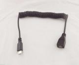 WowObjects 1pc Micro USB B Male To Female M/F Extension Coiled Charging Spiral Cable Cord 5Ft