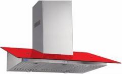 Glen GL 6077 Colour 90 cm Wall Mounted Chimney (Silver, Red, 1000 m3/hr)